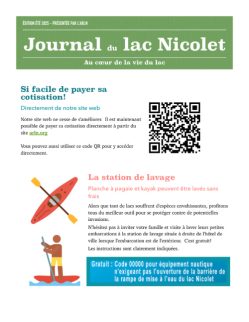 Journal du Lac Nicolet - Édition été 2025