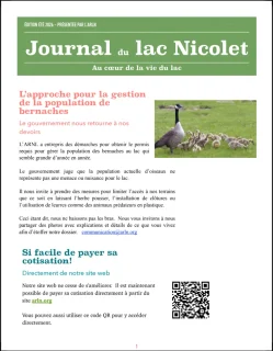 Journal édition été 2026 - Lac Nicolet